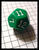 Dice : Dice - 12D - Green With White Numerals